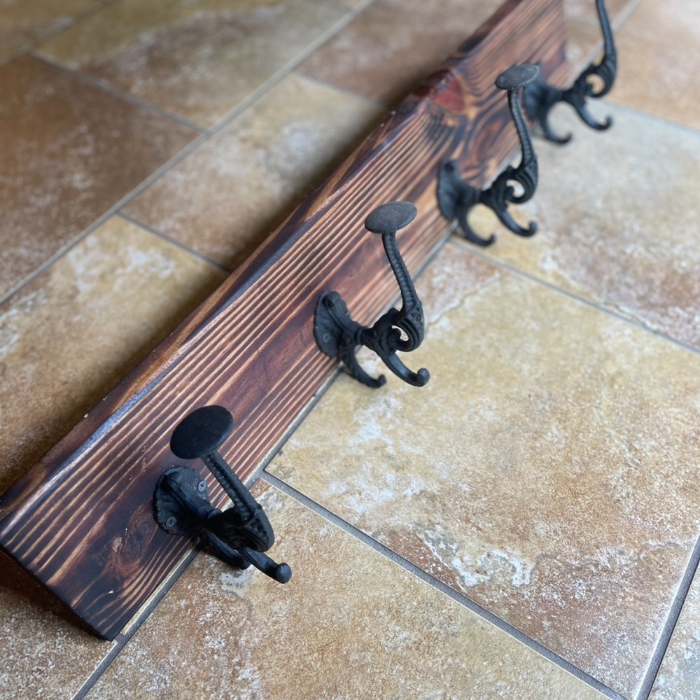 Hand Crafted Brown and Black cast iron Wall Hook Decor Father’s Day